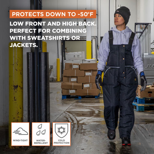 RefrigiWear Women's Iron-Tuff Bib Overalls - Insulated, Waterproof, - Picture 4 of 6