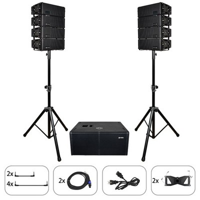 PRORECK 6000W Professional PA System Bluetooth Line Array Speakers 12'' Subwoofer