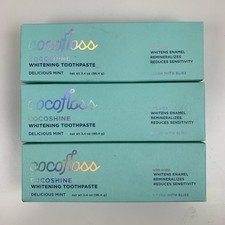 3 Cocofloss COCOSHINE Whitening Toothpaste DELICIOUS MINT 3.4 oz