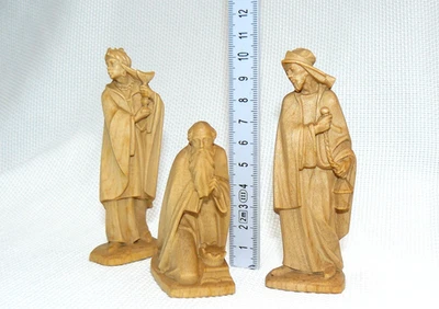 alte geschnitzte Holz Krippenfigur Hl. Könige natur aus Kunststube Weihnachts - Bild 1 von 4