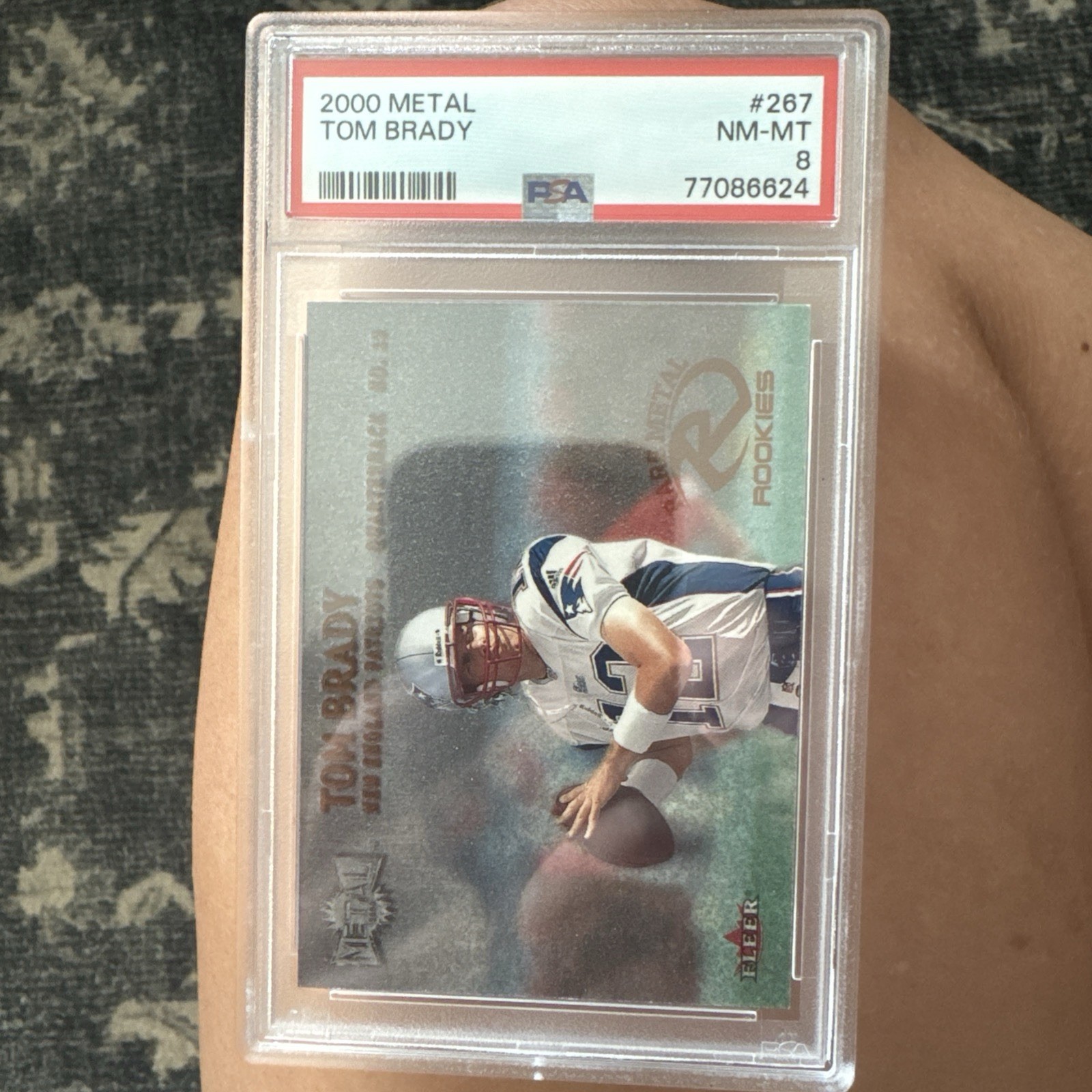 2000 Fleer Metal - Rare Metal Rookies Tom Brady #267 (RC)