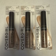  3x Covergirl Clean Invisible Concealer 107 Light Beige -New, Old Stock Retired