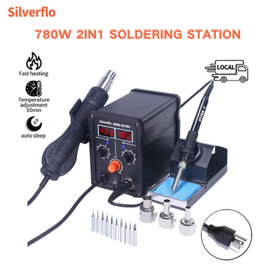 #ad 780W 2 in 1 Digtial Soldering Station Kit Hot Air Rework station Tool Set $54.99