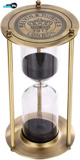 Hourglass 60 Minute Sand Timer Vintage Brass Black Sand Clock Large Metal