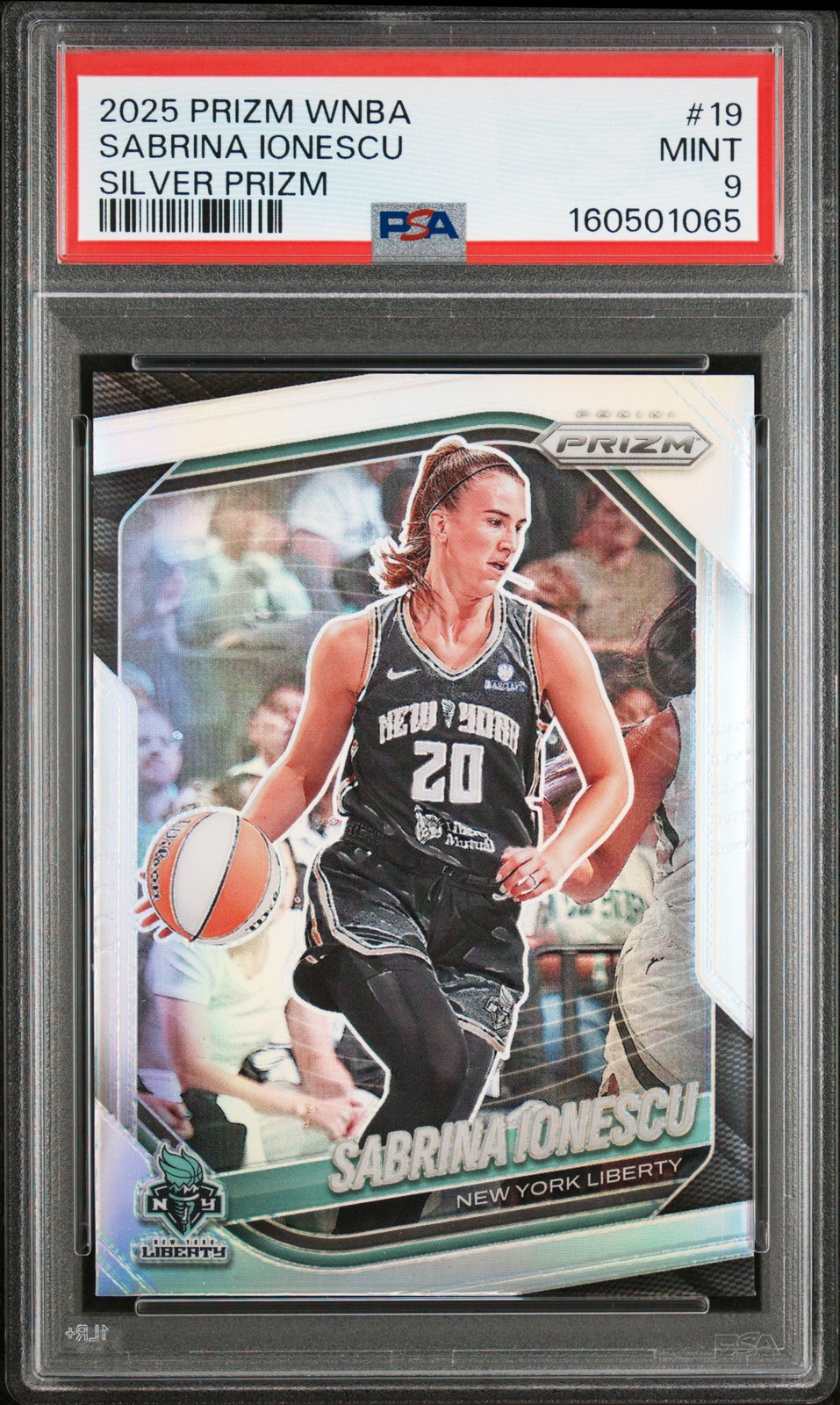 2025 PANINI PRIZM WNBA SILVER PRIZM #19 SABRINA IONESCU PSA 9