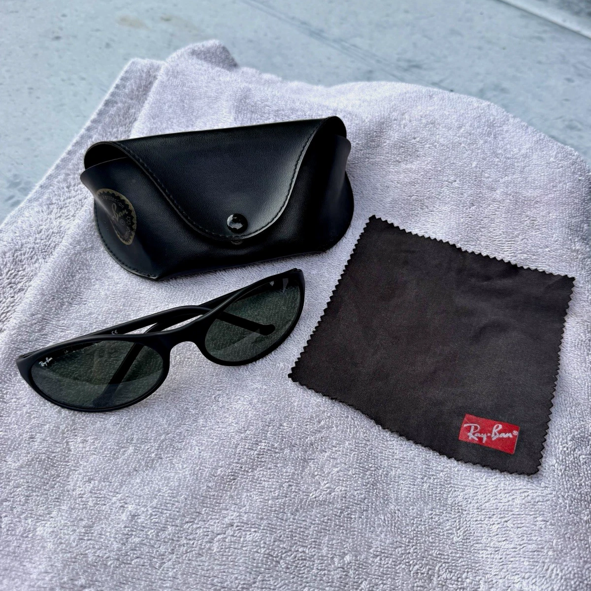 Ray-Ban Wrap Black Vintage Sunglasses for sale | eBay