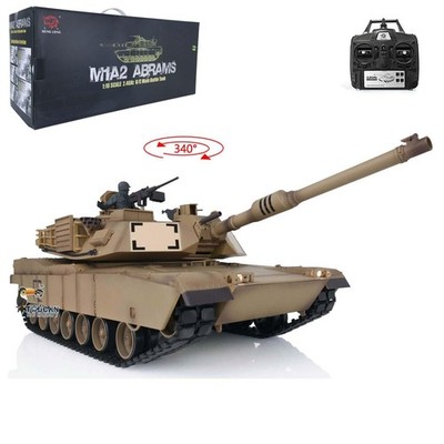 US Stock Henglong 1:16 M1A2 Abrams 7.0 Upgraded RC Tank 3918 Model RTR Smoke IR