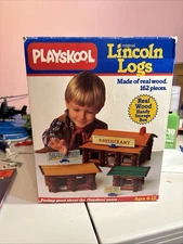 NEW🪵 '89 Playskool Lincoln Logs Building GENERAL STORE POST OFFICE, 103 PCs
