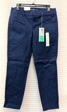 Old Navy Pixie Chino Pants Womens 8 Regular Navy Blue Ankle Stretch NWT Casual