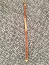 Justin Tooled Leather Belt 34" West Top Grain Cowhide Goldtone Crumrine Buckle