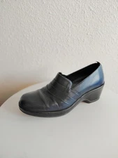 Dansko Women Aubrey size 42/11.5-12 Clogs Pleated Front Leather Slip On Shoes 
