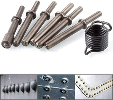 7Pcs Air Hammer Rivet Bit Smoothing Pneumatic  Air Hammer Chisel Tools w/ Spring