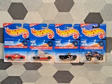 1995 Hot Wheels Race Truck Series Set of 4, Ram1500, LTL, Flashsider, Nissan NOS