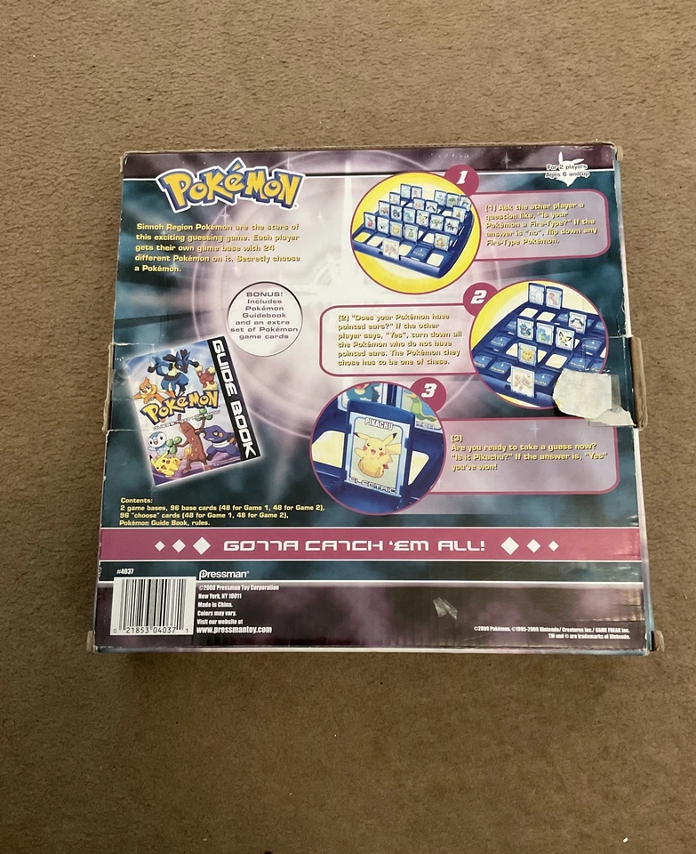 Used Pokemon Diamond and Pearl Guess that Pokemon Game COMPLETE Pressman 2008 - Image 2 of 4