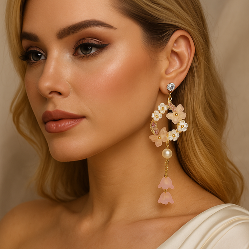 Long Pastel Statement Earrings, Post or Clip On – 