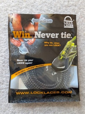 Lock Laces - The Original No Tie Elastic Shoe Laces - Black - NEW SEALED PACKAGE
