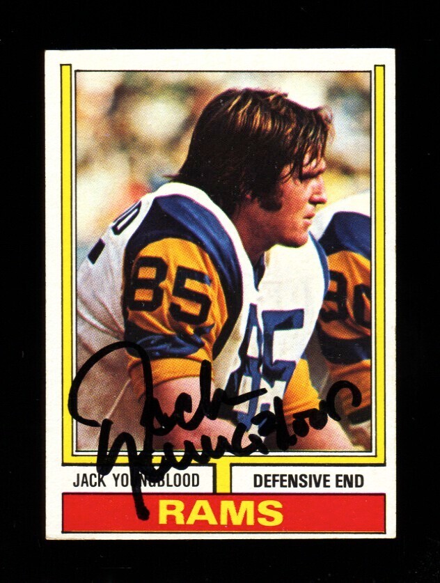 1974 TOPPS JACK YOUNGBLOOD #509 RAMS HOF AUTOGRAPH SIGNED VINTAGE