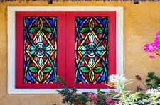 3D Pattern Color D170 Window Film Print Sticker Cling Stained Glass UV Block An