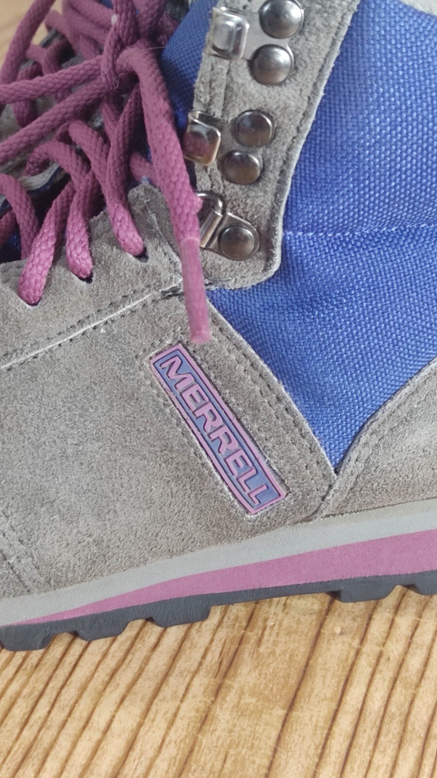 Stivali da trekking vintage Merrell Sierra da donna taglia 10 in pelle ammortizzata ad aria