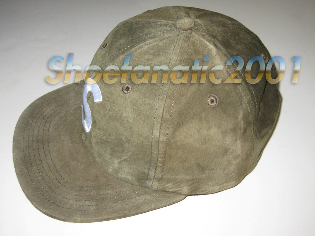 Supreme S Logo Suede Camp 6 Panel Cap Olive Adjustable