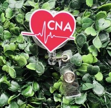 CNA Medical Nurse ID Badge Retractable Reel with Alligator clip
