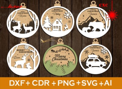 Bundle Christmas svg, Bundle Christmas Ornement, Set of 6 Christmas Decoration
