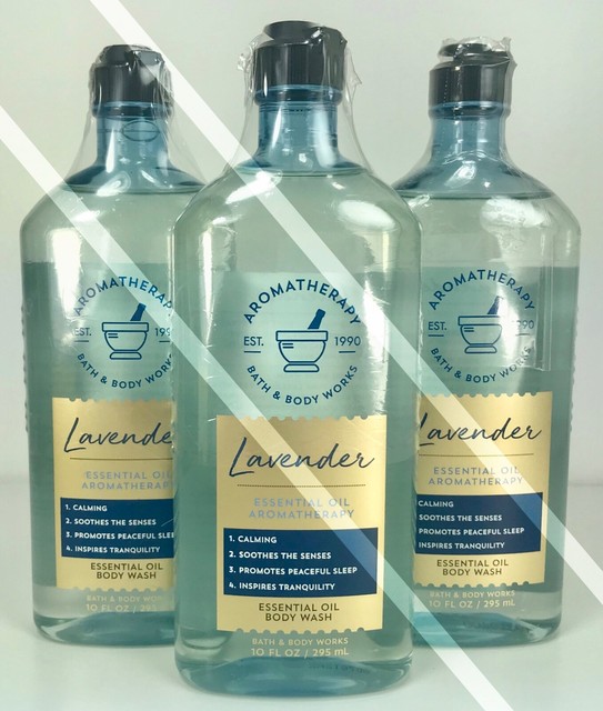 3 BATH BODY WORKS*LAVENDER*ESSENTIAL OIL BODY WASH*AROMATHERAPY*Free