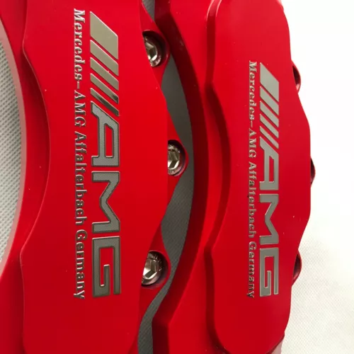 Red AMG Silver Logo Car Disc Brake Caliper Covers Front &Rear for Benz E280 E350 - Picture 11 of 14