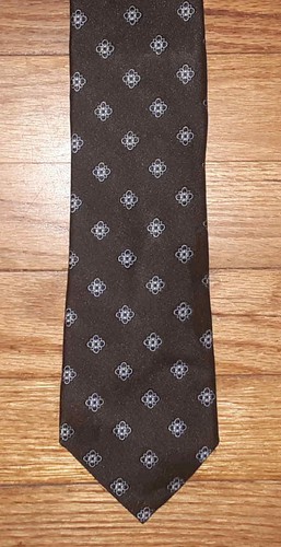 Nordstrom Men's Shop Tie Silk Geometric Floral Pattern Black Blue Gray NIB t4752 - Picture 2 of 6