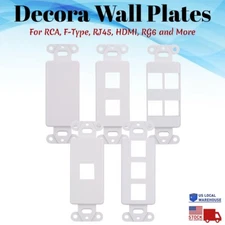 Decora Wall Plate Keystone RJ45 Jack CAT White Blank 0 1 2 3 4 6 Ports Hole Lot