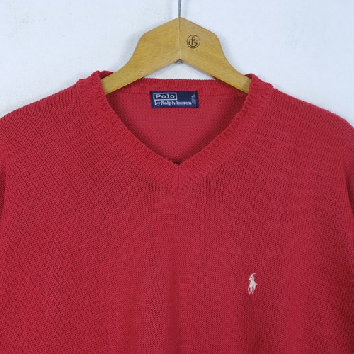 Pullover POLO RALPH LAUREN Uomo Taglia L Rosso Cotone Man Sweater Hoodei Casual - Foto 2 di 5
