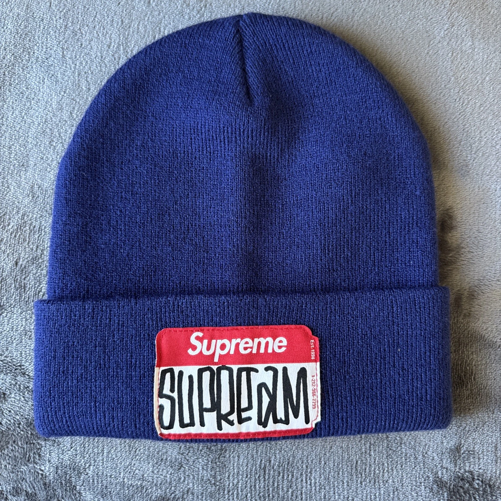 Casquette chapeau bleu marine logo étiquette prénom Supreme Gonz FW21 neuve avec étiquettes