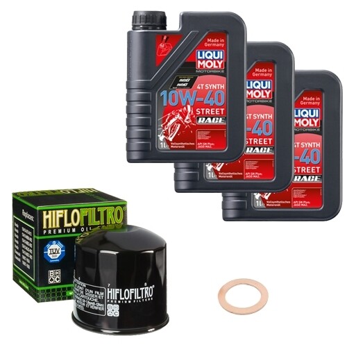 Hiflo ÖLfilter Set Liqui Moly 10W-40 Race 3L FüR Honda Vf 1000 R SC16 Bj.1985-image