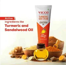 3 X Vicco Turmeric herbal Skin Cream Fairness |Scars |Acne|Pimples|Burns 70 gram