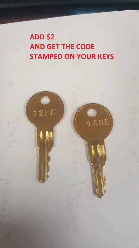 101E-225E.Pair of 2 new keys for HON file cabinet locks, PRE Cut to your code. - Image 2 of 4