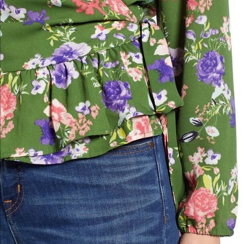 Blusa envolvente floral colección B de Bobeau L - Imagen 4 de 5