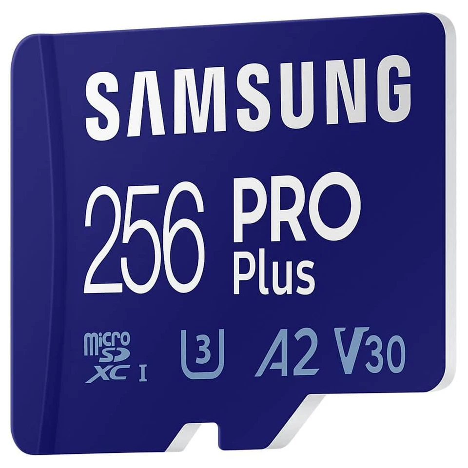 Samsung PRO PLUS microSD card 180MBs U3, V30, A2, & adapter 256GB MB-MD256SA/EU - Image 2 of 4