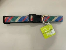 t) Up Country Pink Madras Design Dog Collar 1" wide NEW! X-Large,Large,Small,XS