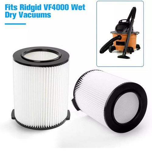 2 Pack VF4000 Filter For RIDGID Wet/Dry Washable Vacuum Garage Shop Vac Pleated - 第 6/6 張圖片