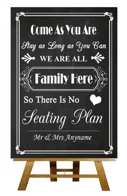 Kreidetafel ohne Sitzplan personalisiert Hochzeitsschild / Poster