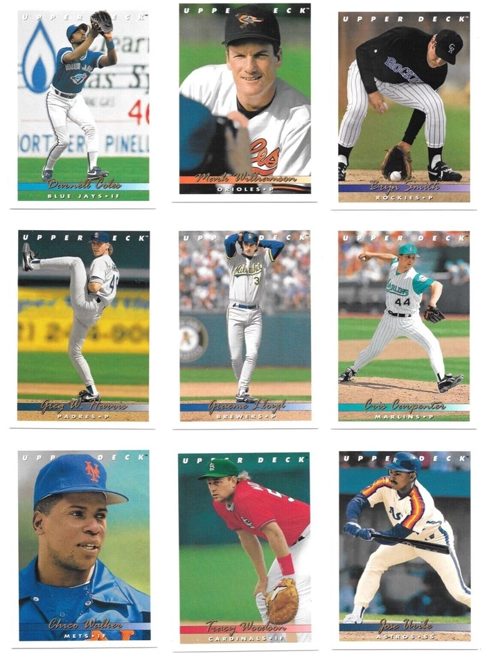 1993 Upper Deck Baseball Series I & II Trading Cards /#701-840 + Inserts / mb24 - Image 4 of 4