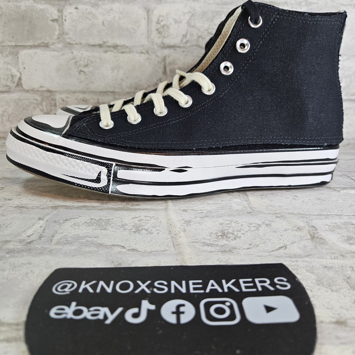 美品 CT70 旧パッチ BLACK HI CHUCK 70 CONVERSE Converse Chuck 70 Hacked Heel Black High & Midtop Converse