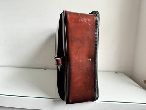 Vintage Antler Brown Faux Leather Vanity Weekend Case Retro Luggage No KEY - Picture 20 of 24