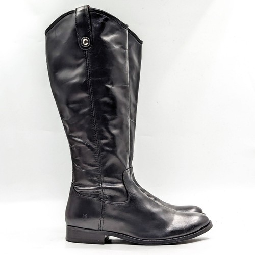 Botas Altas Frye Wmn Melissa Botón Cremallera Cuero Negro Equitación talla 8.5 - Imagen 4 de 11