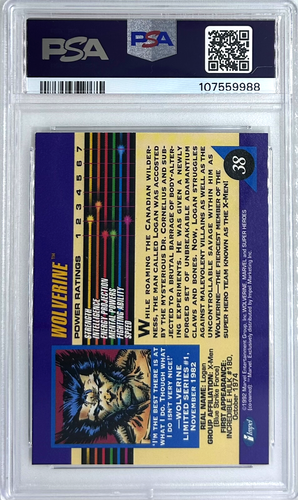 1992 Marvel Universe Wolverine #38 PSA 9 MINT - Picture 2 of 2