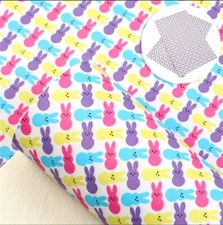 Peeps Easter FAUX LEATHER SHEET 8" X 12" 1101609 Marshmallow Candy LITCHI TEXTUR