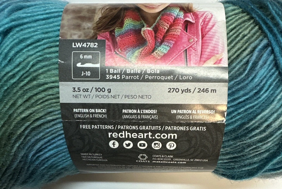 1 RED HEART UNFORGETTABLE in TIDAL 3.5oz/270yds - Image 2 of 4