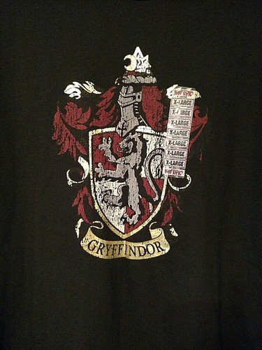 Camiseta con logotipo en dificultades de Harry Potter Gryffindor/negra/XL/Nueva con etiquetas/tema candente - Imagen 2 de 3