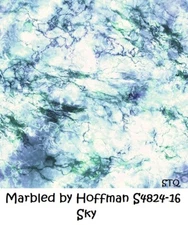 Marbled Tonal Marble print Cotton Quilt Fabric by Hoffman BTY S4824-16 Sky Blue