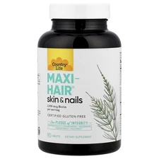 Country Life Maxi-Hair 90 Tablets Gluten-Free, GMP Quality Assured , Milk-Free,
